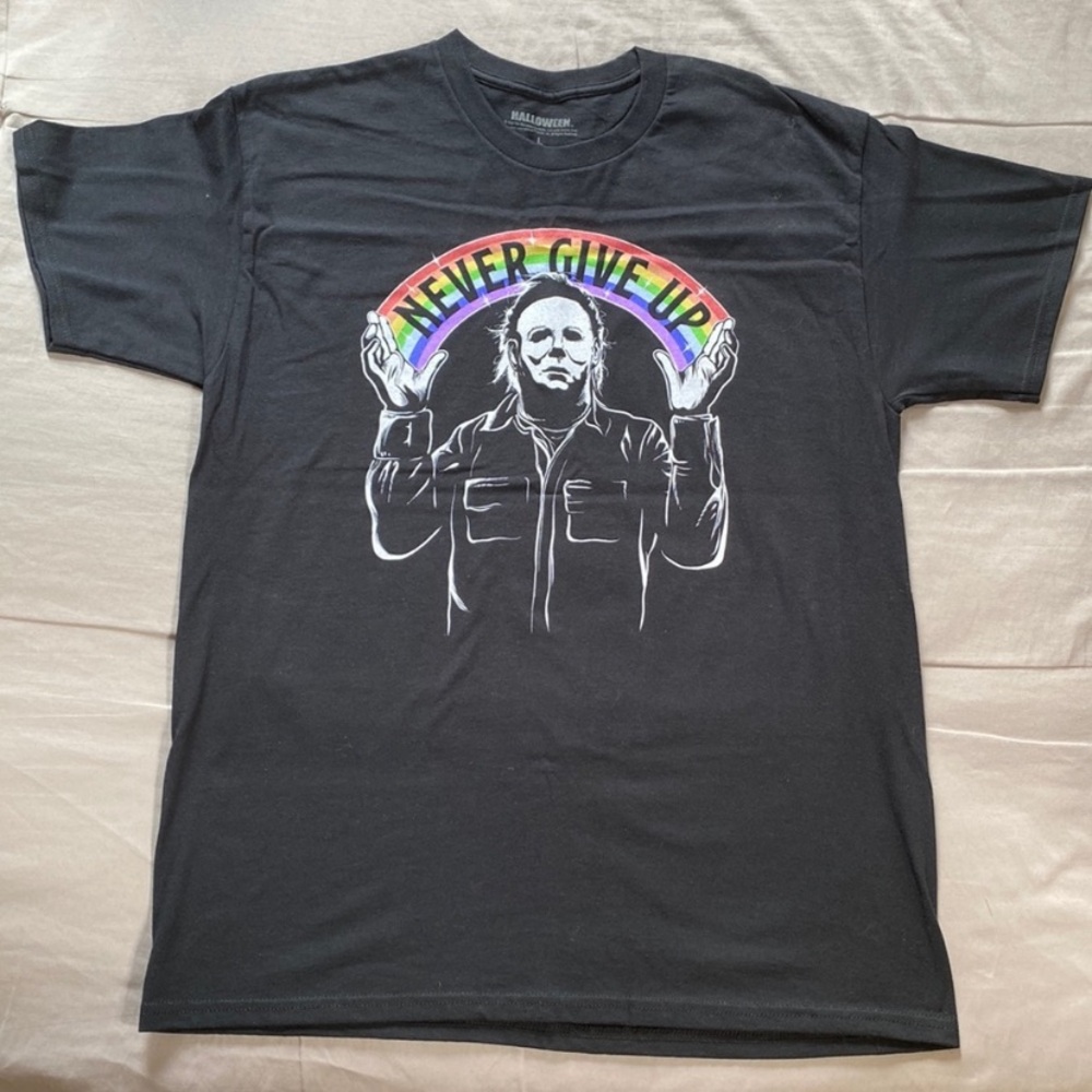 Michael Myers Black Tee with Colorful Graphic